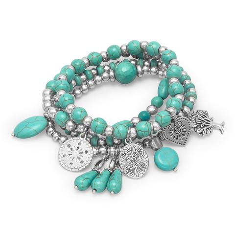Multicharm Turquoise Bracelet